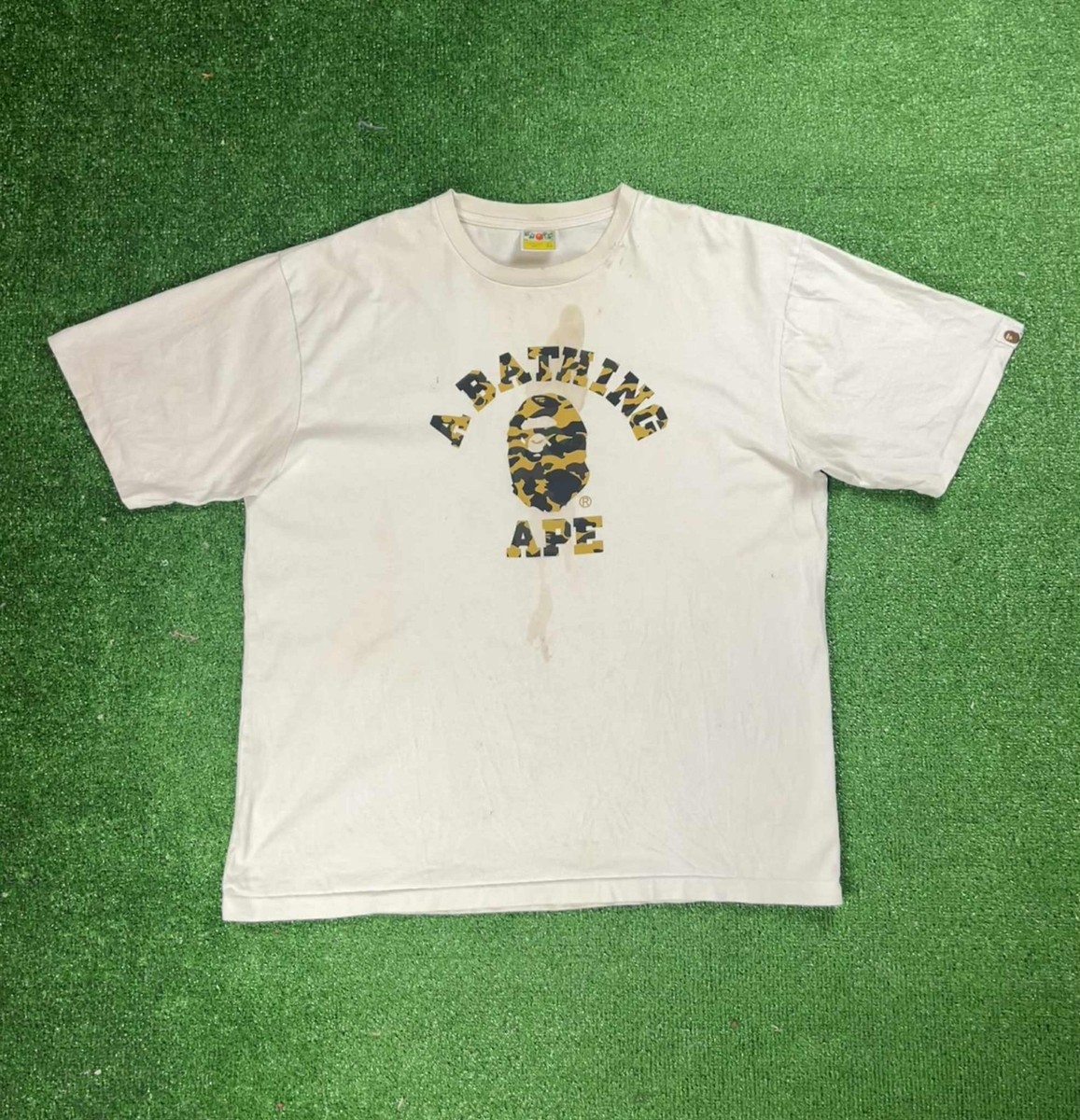 A Bathing Ape Bape 1st Camo College Graphic White T Shirt, Size XL - Main Image