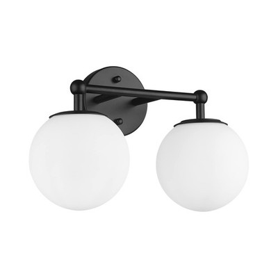 Black Vanity Light, 2 Light Black Modern Bathroom Light Fixtures Over Mirror ...