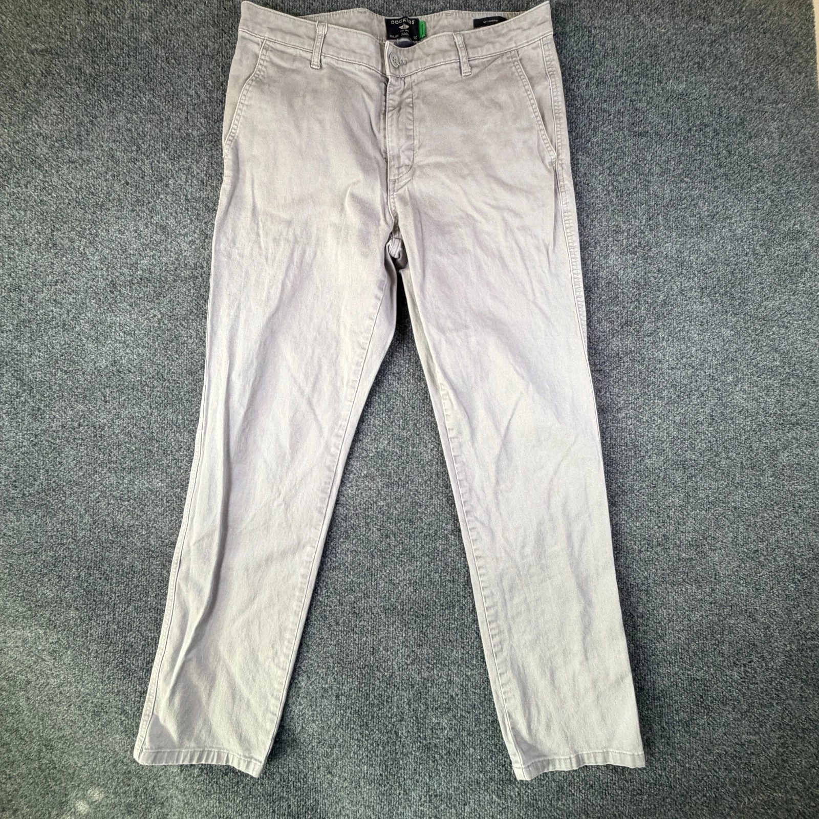 Dockers Recycled Chino Pants Mens 34x29.5 Gray Stretch Classic Fit Workwear