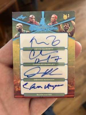 2025 Leaf Glory Of The Game Garnett Barkley Rodman Hayes Quad Auto 1/3