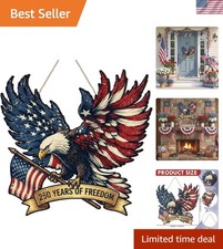 Vintage 4th of July Eagle Door Wreath - 250th Anniversary Wood Decor
