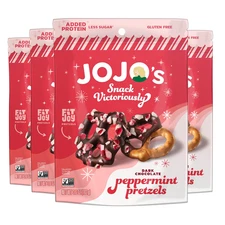 Peppermint Dark Chocolate Covered Pretzels, Healthy Snack, Low Sugar, Low Carb, 