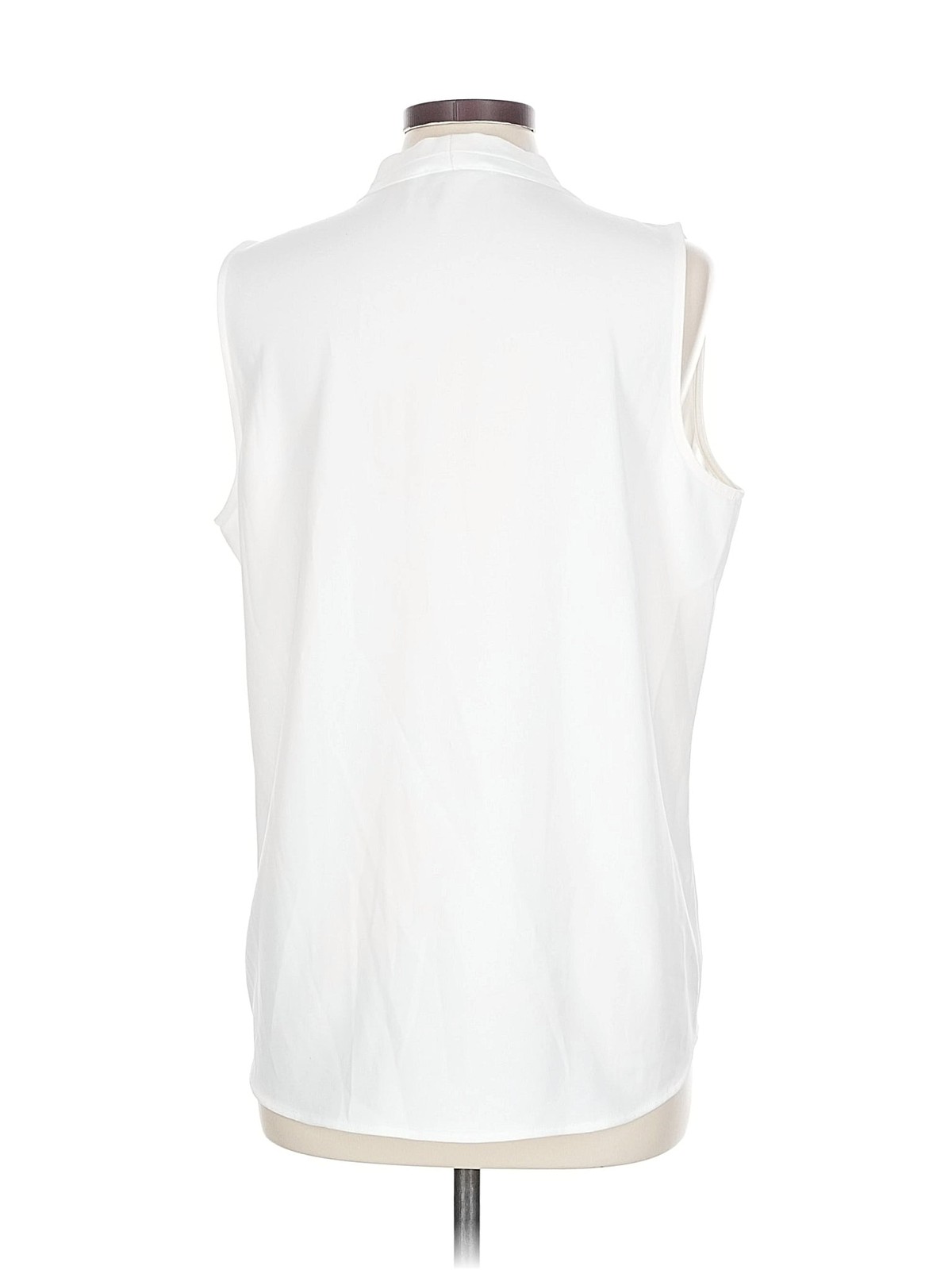 Calvin Klein Women White Sleeveless Blouse L thumbnail 2