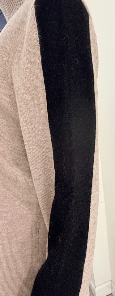 Suéter de cuello alto de cachemir 100 % talla grande AQUA para mujer marrón claro negro Foto 4 de 4