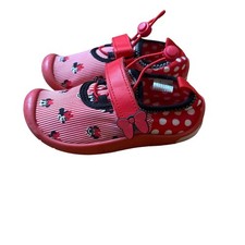 Disney Minnie Mouse Water Shoes Kids Red Polka Dot Striped Bow SIZE 9/10