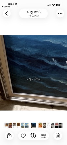 Large Vintage Majestic Clipper Ship Nautical Oil Painting 41”x53”