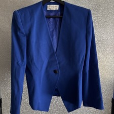 Christian Dior Vintage The Suit Blazer Pure Wool Navy Blue Luxury Size 10