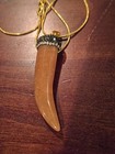 Vintage Carnelian Medium Size Horn Hematite Accented Pendant On 18KT GF Chain — photo 3