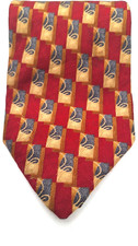 Robert Talbott Studio Red Gold Light Blue Silk Tie 58" x 4"