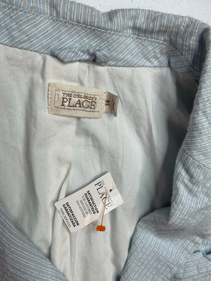 Blazer The Childrens Place Blanco (Niños 14 Azul Rayado Foto 2 de 4