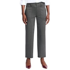 Democracy Petite "Ab Solution Skyrise" High Waisted Pants in Mini Chevron Gray