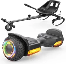 Gyroor Scooter with Adjustable Seat Attachment, 6.5" All-Terrain Self Balancing 