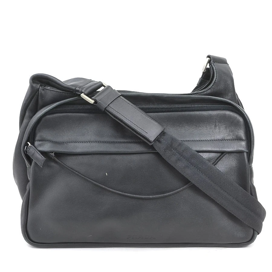 Prada — Auth PRADA Shoulder Bag Black Nylon - h31340k