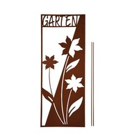 Unus® Gartenschild Garten Mit Blumenmuster In Rostoptik Gartendeko Roststecker
