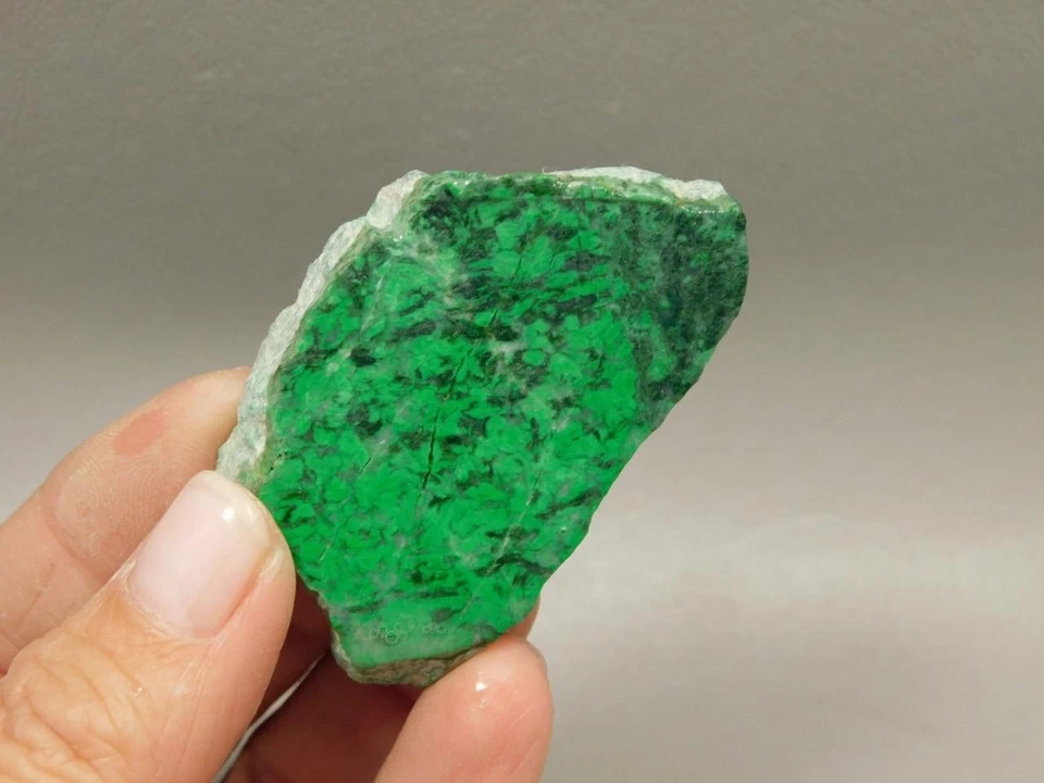 Maw Sit Sit Unpolished Stone Slab Green Jade Small Rock #O15 - Image 2 of 4