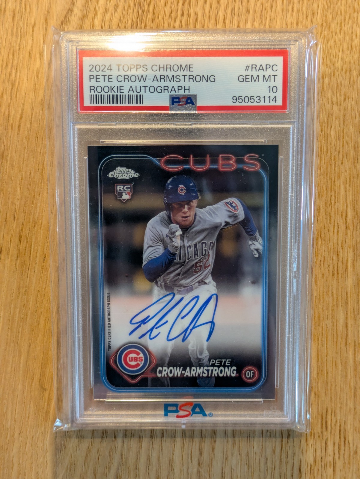 Pete Crow-Armstrong 2024 Topps Chrome Auto Rookie RC #RAPC PSA10