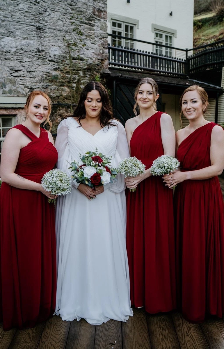 burgundy chiffon bridesmaid dresses products for sale | eBay UK burgundy chiffon bridesmaid dresses products for sale | eBay UK