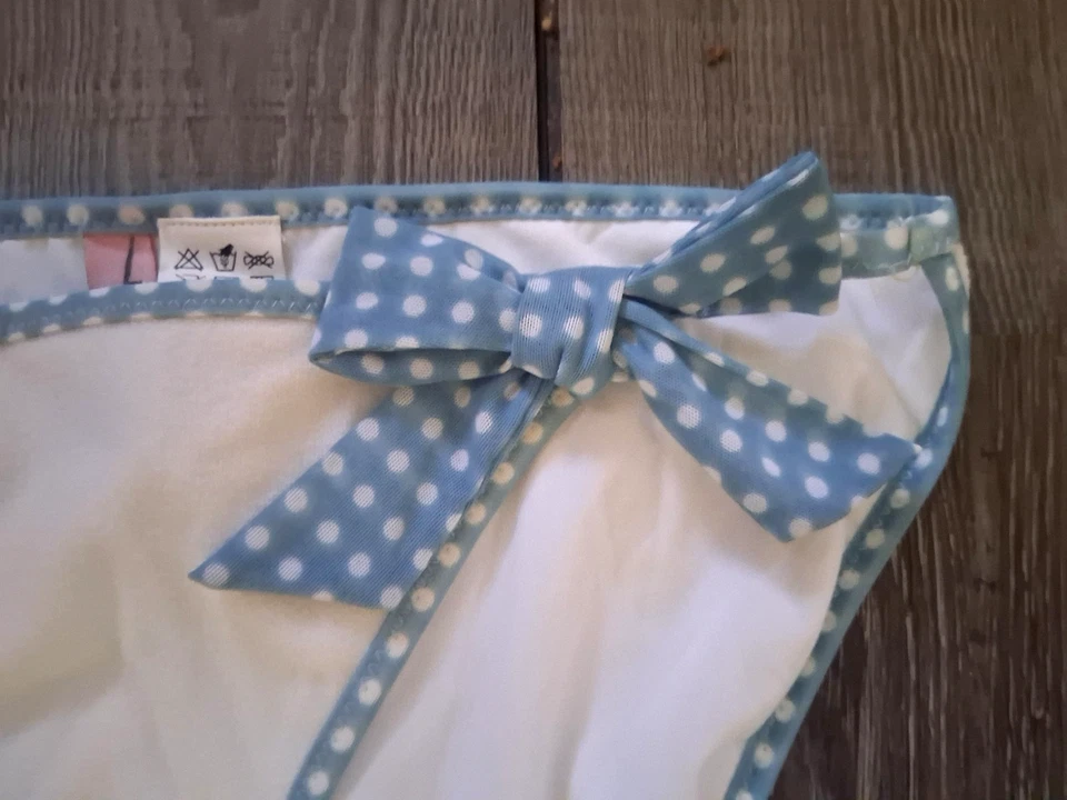 Parte inferior de bikini Juicy Couture con lazo de rizo blanca grande NUEVA Y2K Foto 2 de 4