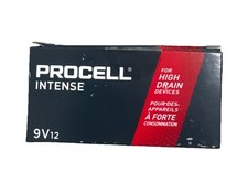 12 pilas alcalinas Duracell Procell Intense 9 voltios 9v