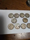 Mercury Dime lot of 10 coins - Circulated  - random dates between 1937- 44