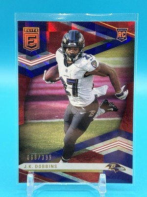 2020 Chronicles Donruss Elite JK DOBBINS RC /399 Red Checker Prizm RAVENS Rookie