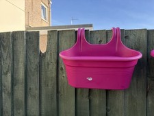 Large Hanging Planter Garden Balcony Fence Rail Railing Flower Plant Pot Trough