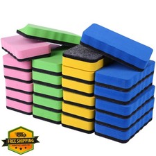 Dry Erase Erasers 24 Pk, Magnetic Whiteboard Chalkboard Wiper, Mixed Colors
