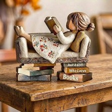 Just A Girl Who Loves Books Wooden Figurine, ...