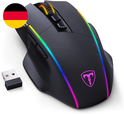 Risophy Gaming Maus Kabellose Rgb,2.4G/Usb-C/Bluetooth Maus Mit 8 Programmierbar