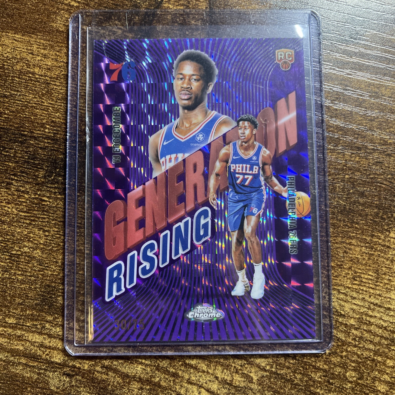 2025-26 Topps Chrome Generation Rising Purple Geo Vj Edgecombe RC Rookie /75