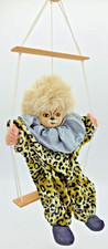 Handmade Cat Clown Doll on Swing Marionette S...
