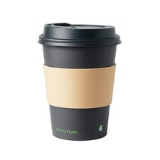 8oz single wall Compostable  Paper Coffee Cups with Lids & Sleeves 50-100pcs