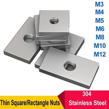 A2 Stainless Steel Square/Rectangle Nuts Thin Type DIN562 M3 M4 M5 M6 M8 M10 M12