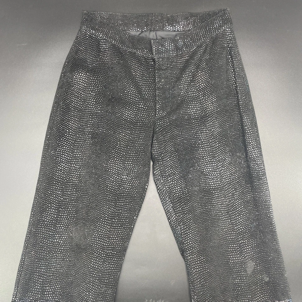 Wilsons Maxima Women 2 Black Iridescent Mermaid Snakeskin Leather Pants Boot Cut - Image 4 of 4