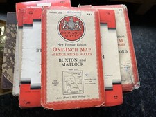 8 X vintage Ordnance Survey maps, One-Inch Map of England & Wales