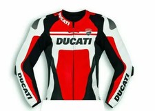 DUCATI Uomini Moto Bicicletta CE Protetto Armatura Sport Motociclo Pelle Giacca