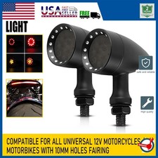 2X Motorcycle Amber LED Signals Red Turn Brake For Light Yamaha Kawasaki Suzuki