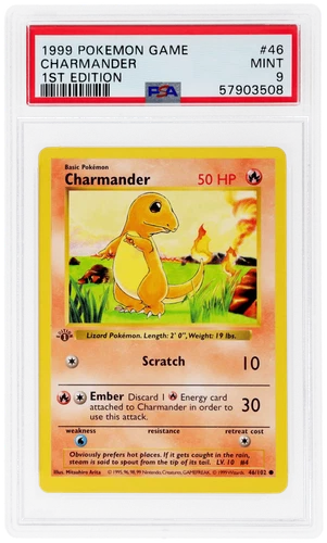 1999 Pokemon Base Set Charmander 1st Edition #46 PSA 9