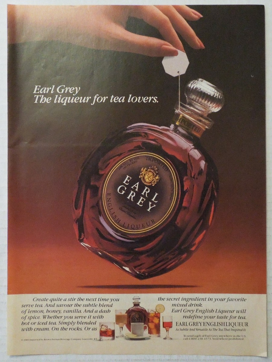 1989 EARL GREY English Liqueur Magazine Ad - The Liqueur For Tea
