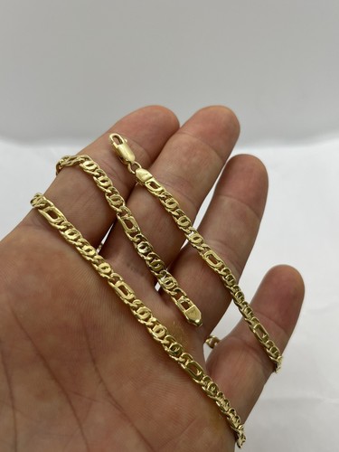 COLLANA ORO GIALLO 750 18KT CATENA MAGLIA 3+1 UOMO DONNA COLLIER OR HOMME FEMME - Foto 3 di 8