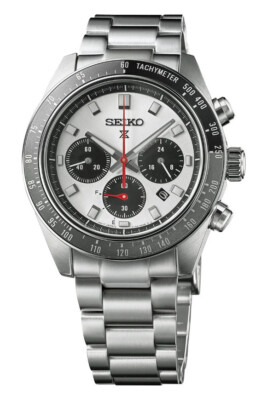 New Seiko Prospex Speedtimer Silver Dial Stainless Steel Bracelet Watch SSC911