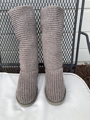 UGG Australia Womens Size 6M Classic Cardy Grey Sweater Boots