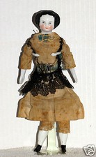 Antique 9 " Civil War China Head Doll Outfit Original Repaired Foot AD92113185