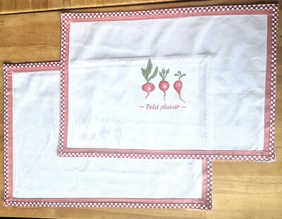 2 x Tischsets Stoff Sets 48x32 cm Platzset Clayre&Eef Placemats Landhaus Kariert