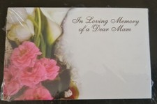 10x Florist Flower Memorial cards. 'In Loving Memory of a Dear Mam'. 9cm x 5.5cm