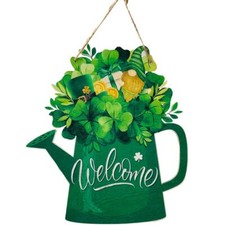 ST PATRICKS DAY DECORATIONS INDOOR HANGING SHAMROCK WREATH DOOR SIGN WOODEN WELC