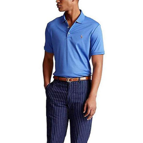 Мужская рубашка поло из мягкого хлопка классического кроя Polo Ralph Lauren синий XS 14490₽