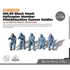 1/72 MH-60 Black Hawk Helicóptero Miembro Piloto y Ametrallador Soldado