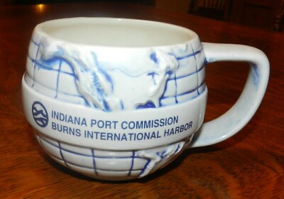 RARE Vintage Burns International Harbor Indiana Port Commission Promo Cup Mug 