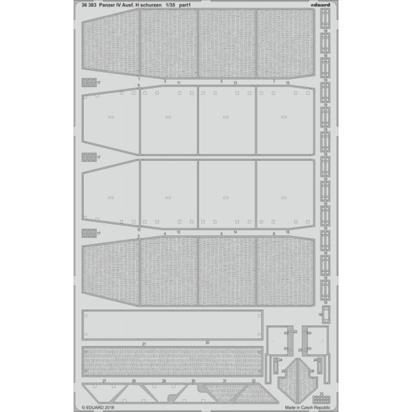 MW22 Eduard 36383 Panzer Iv Ausf. H Schurzen 1/35 Pe Set For Academy-image